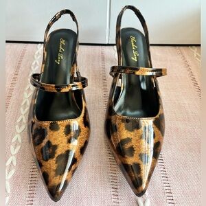 Slingback Kitten Leopard Heels